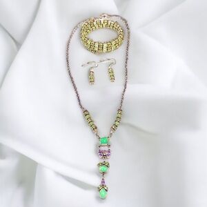 Stunning 3 Piece Sterling Silver Amethyst & Peridot Jewelry Set